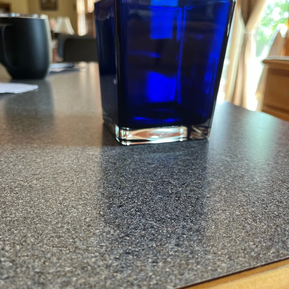 Teleflora Square Blue Glass Vase